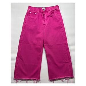 Citizens of Humanity Women's Ayla Undone Hem Crop Pink Denim Jeans -27 (28x20.5)